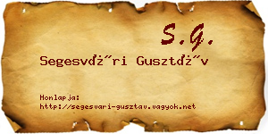 Segesvári Gusztáv névjegykártya